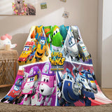 Super Wings Cosplay Flannel Fleece Throw Blanket Comforter Bedding Sets - EBuycos