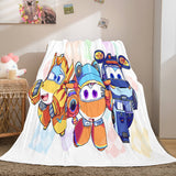 Super Wings Cosplay Flannel Fleece Throw Blanket Comforter Bedding Sets - EBuycos