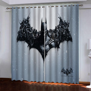 Superhero Batman Pattern Curtains Blackout Window Drapes