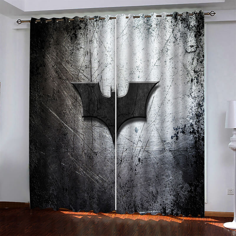 Superhero Batman Pattern Curtains Blackout Window Drapes