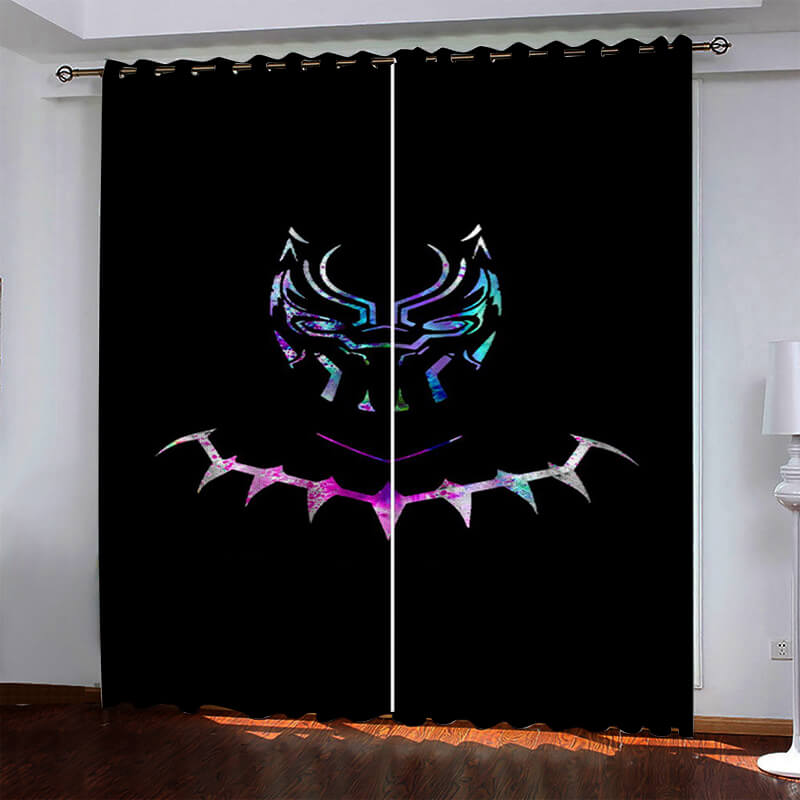 Superhero Black Panther Curtains Blackout Window Drapes