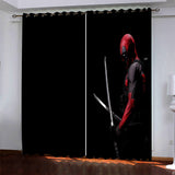 Superhero Deadpool Pattern Curtains Blackout Window Drapes