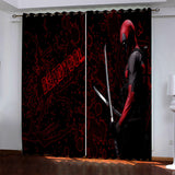 Superhero Deadpool Pattern Curtains Blackout Window Drapes