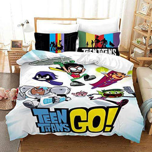 Teen Titans Go Cosplay Bedding Set Quilt Duvet Cover Bed Sheets Sets - EBuycos