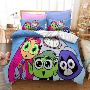Teen Titans Go Kids Bedding Set Quilt Duvet Cover Bed Sheets Sets - EBuycos