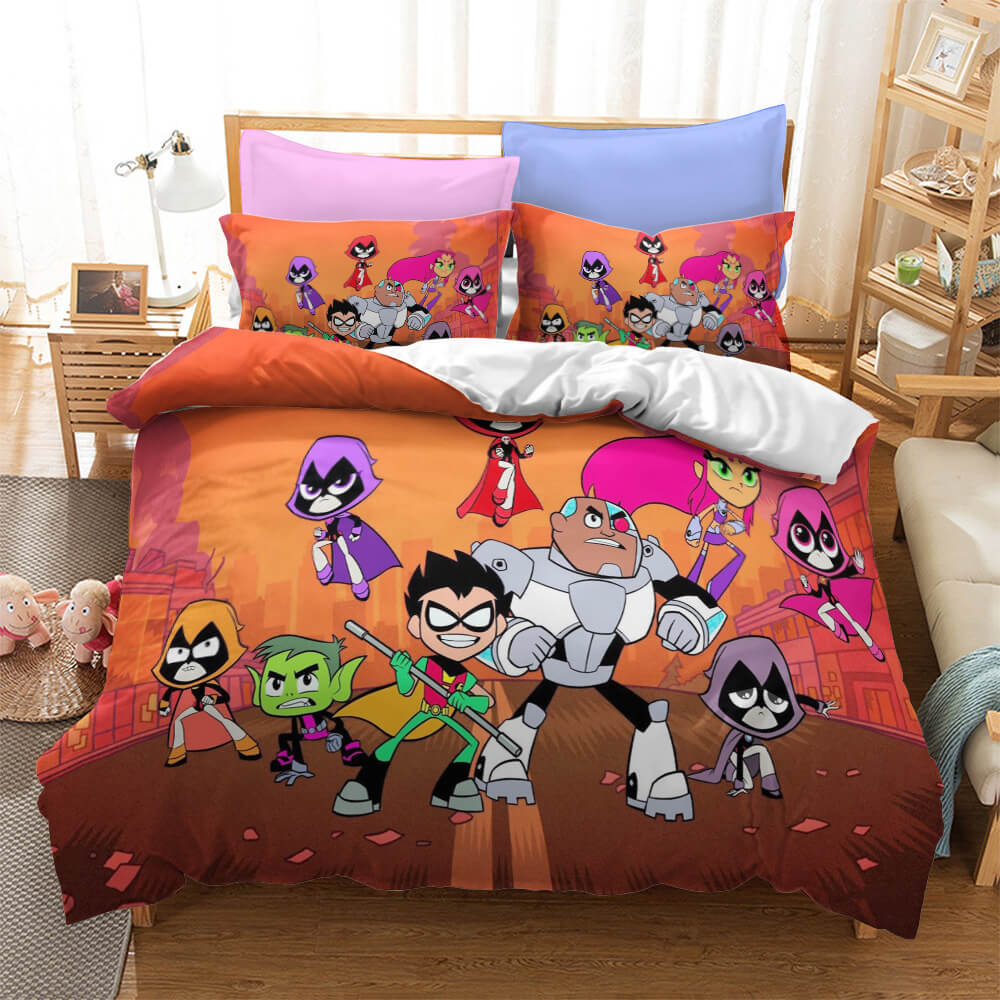 Teen Titans Go Kids Bedding Set Quilt Duvet Cover Bed Sheets Sets - EBuycos