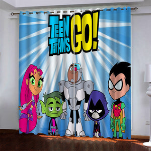 Teen Titans Go Pattern Curtains Blackout Window Drapes
