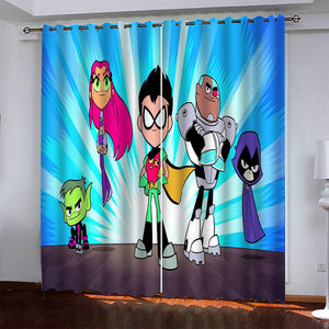 Teen Titans Go Pattern Curtains Blackout Window Drapes