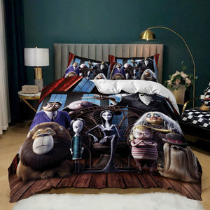 The Addams Family Cosplay Bedding Set Comforter Duvet Cover Bed Sheets - EBuycos