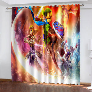 The Legend of Zelda Curtains  Pattern Blackout Window Drapes