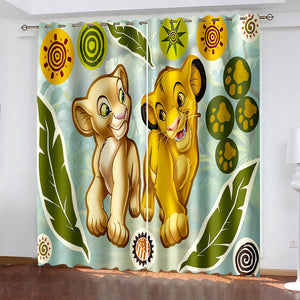 The Lion King Curtains Blackout Window Treatments Drapes for Room Decoration