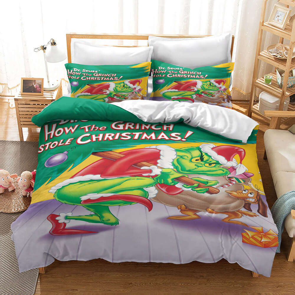 How the Grinch Stole Christmas Cosplay Bedding Set Duvet Cover Sets - EBuycos