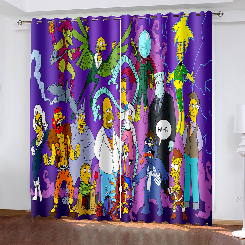 Simpson Window Net The Simpsons Curtains Pattern Blackout Window Drapes – EBuycos