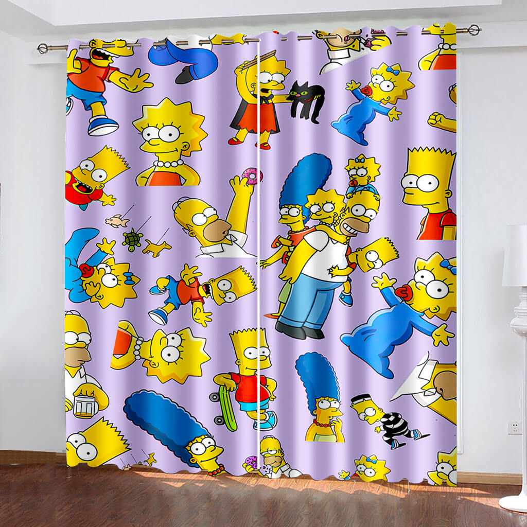The Simpsons Curtains Pattern Blackout Window Drapes
