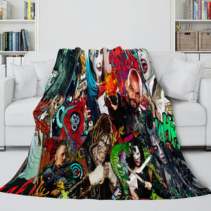 The Suicide Squad Harley Quinn Flannel Fleece Throw Cosplay Blanket - EBuycos