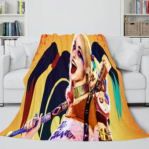 The Suicide Squad Harley Quinn Flannel Fleece Throw Cosplay Blanket - EBuycos