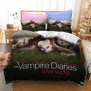 The Vampire Diaries Bedding Set Quilt Duvet Covers Bed Sheets Sets - EBuycos