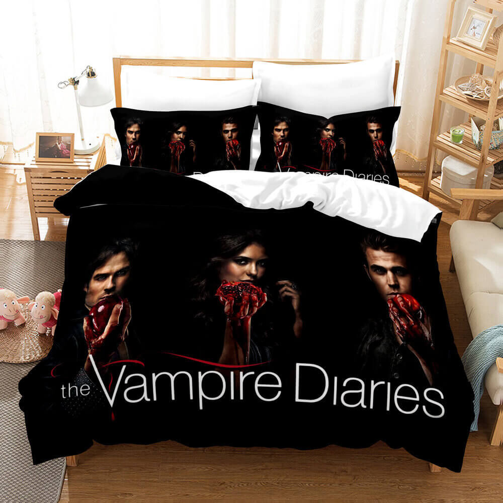 The Vampire Diaries Cosplay Bedding Duvet Quilt Cover Bed Sheets Sets - EBuycos