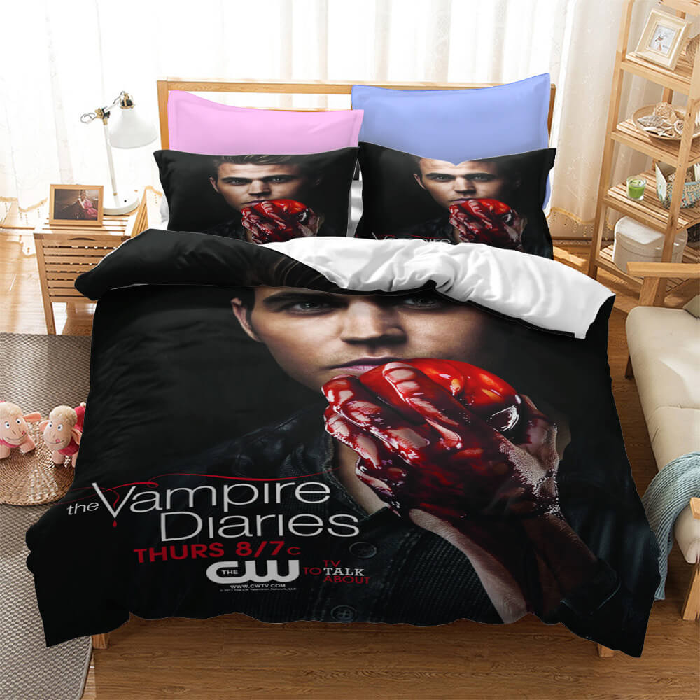 The Vampire Diaries Cosplay Bedding Duvet Quilt Cover Bed Sheets Sets - EBuycos
