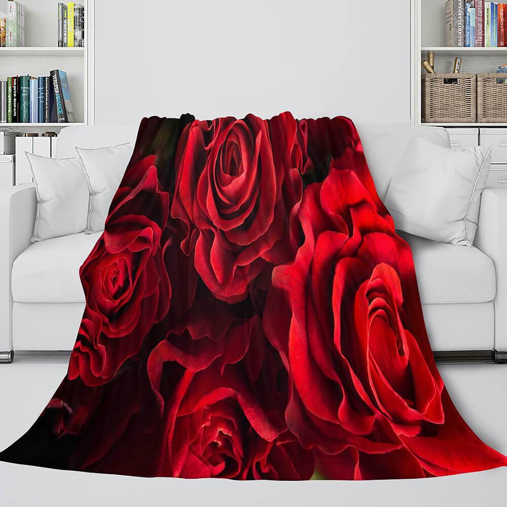 The Vampire Diaries Red Rose Flannel Fleece Blanket - EBuycos