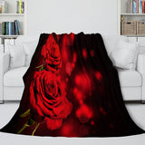 The Vampire Diaries Red Rose Cosplay Flannel Blanket Throw Bedding Sets - EBuycos