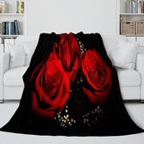 The Vampire Diaries Red Rose Flannel Fleece Blanket - EBuycos