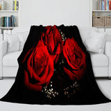 The Vampire Diaries Red Rose Cosplay Flannel Blanket Throw Bedding Sets - EBuycos