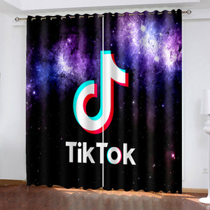 Tiktok Pattern Curtains Blackout Window Drapes