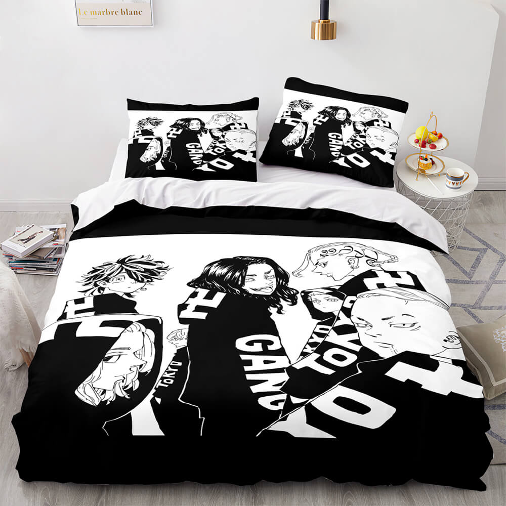 Tokyo Revengers Cosplay 3-Piece Bedding Sets Duvet Covers Bed Sheets - EBuycos
