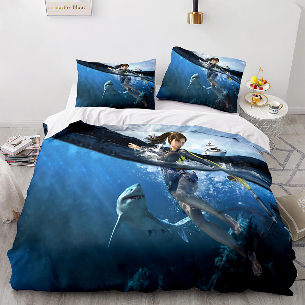 Tomb Raider 3 Piece Comforter Bedding Sets Duvet Covers Bed Sheets - EBuycos