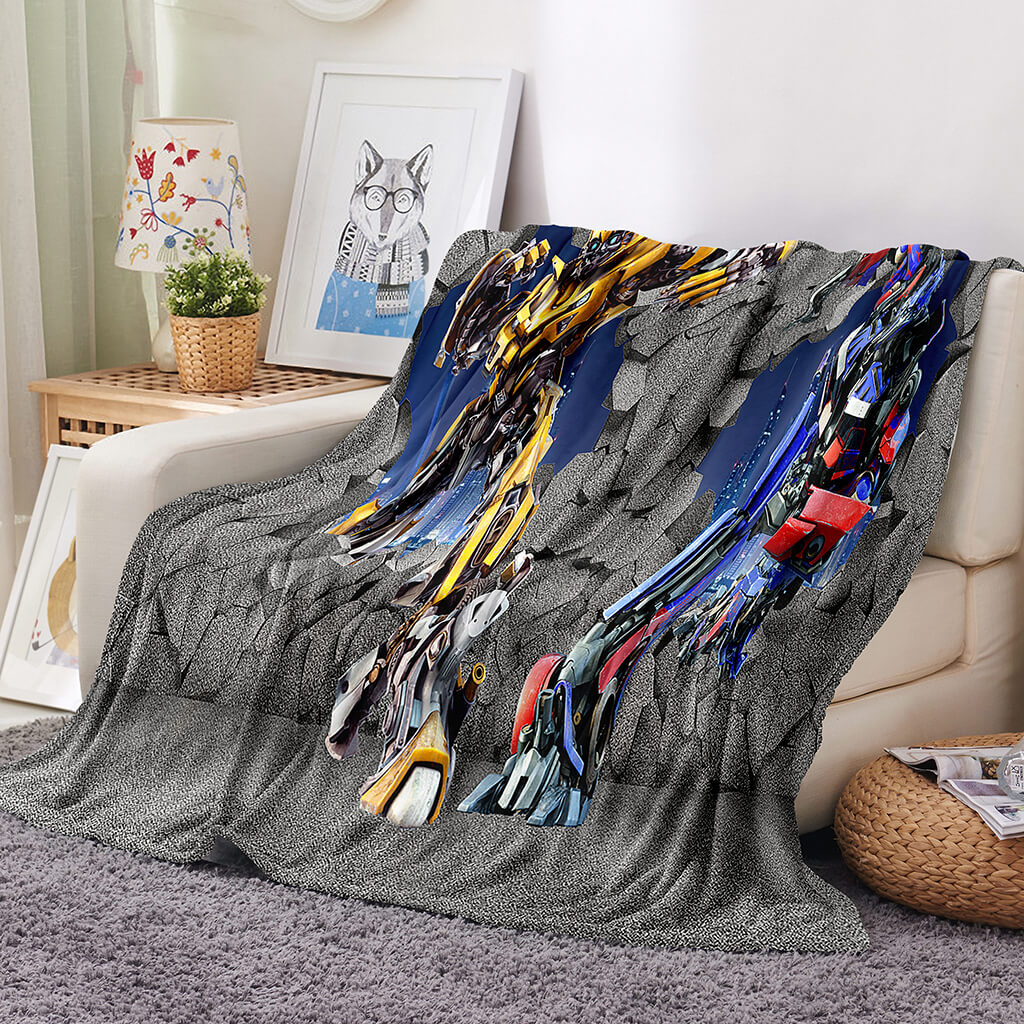 Transformers Blanket Flannel Throw Room Decoration