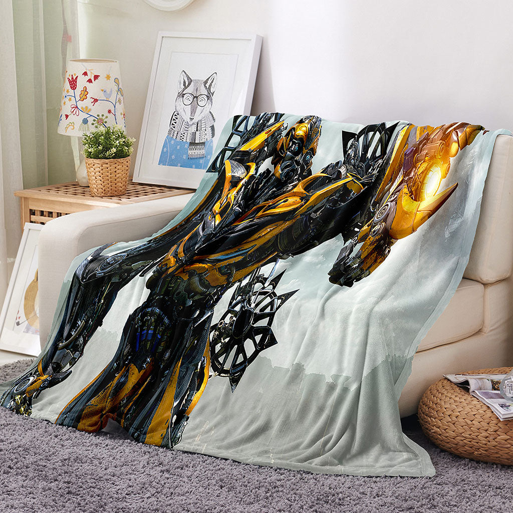 Transformers Pattern Blanket Flannel Throw Room Decoration