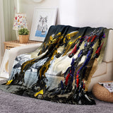 Transformers Pattern Blanket Flannel Throw Room Decoration