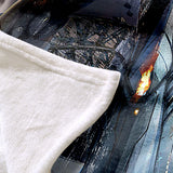Transformers Pattern Blanket Flannel Throw Room Decoration
