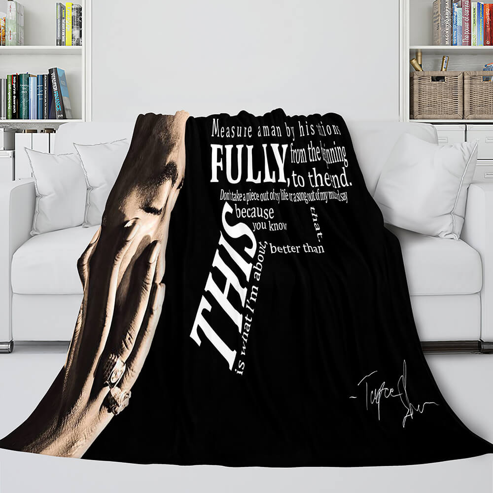 Tupac Amaru Shakur Flannel Blanket Fleece Throw Blanket Bedding Sets - EBuycos