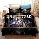 Undertale Sans Cosplay 3 Piece Bedding Set Duvet Cover Bed Sheets - EBuycos