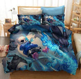 Undertale Sans Cosplay 3 Piece Bedding Set Duvet Cover Bed Sheets - EBuycos