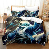 Undertale Sans Cosplay 3 Piece Bedding Set Duvet Cover Bed Sheets - EBuycos