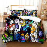 Undertale Sans Cosplay 3 Piece Bedding Set Duvet Cover Bed Sheets - EBuycos