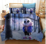 Undertale Sans Cosplay 3 Piece Bedding Set Duvet Cover Bed Sheets - EBuycos