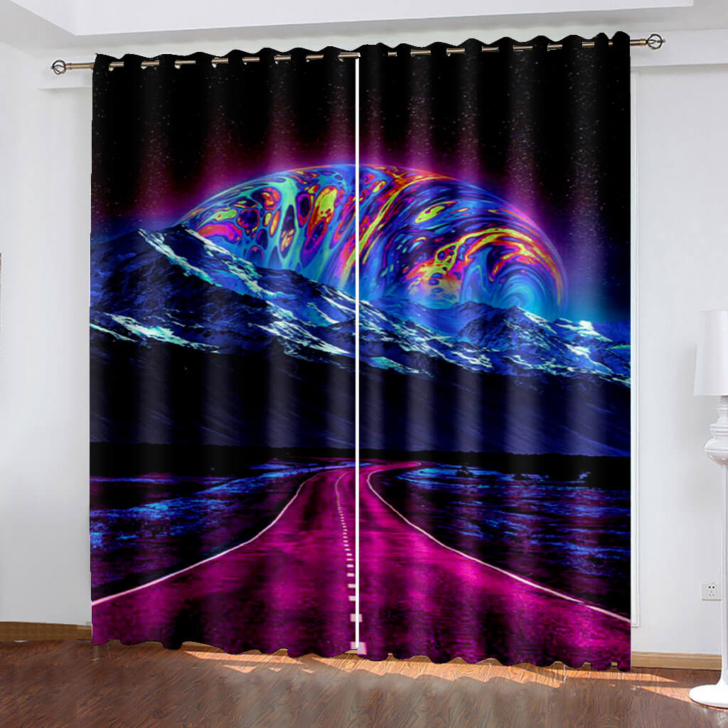 Universe Space Curtains Blackout Window Treatments Drapes for Room Decor