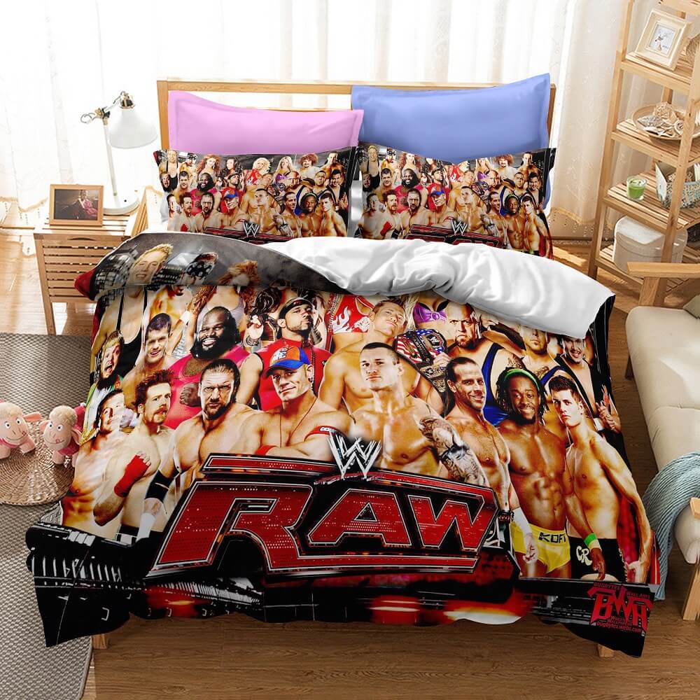 WWE World Wrestling Entertainment Bedding Set Duvet Cover Bed Sheets Sets - EBuycos