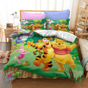 Winnie the pooh Cosplay Bedding Set Duvet Cover Bed Sheets Sets - EBuycos