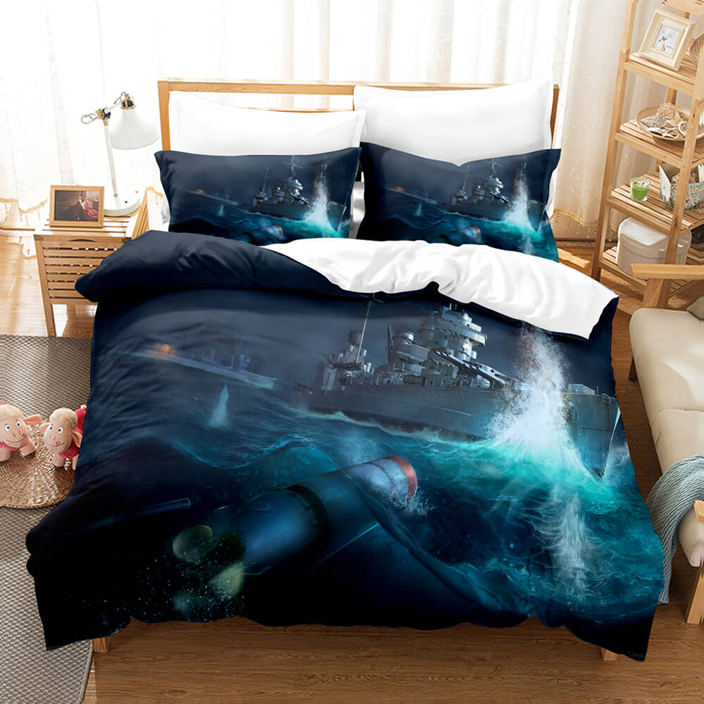 World of Warships Cosplay Comforter 3 Piece Bedding Sets Duvet Covers - EBuycos