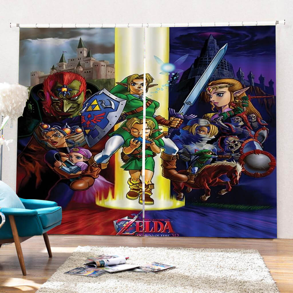 Zelda Curtains Cosplay Blackout Window Drapes for Room Decoration